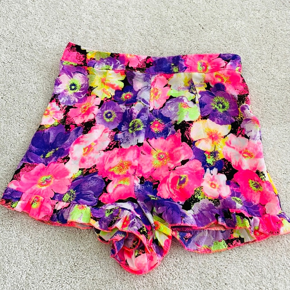 High Waist Floral Shorts